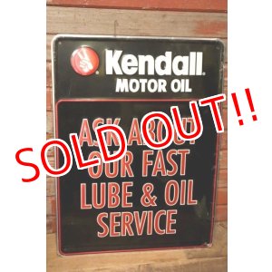 画像: dp-231012-18 Kendall MOTOR OIL / 1980's Metal Sign "ASK ABOUT OUR FAST LUBE & OIL SERVICE"