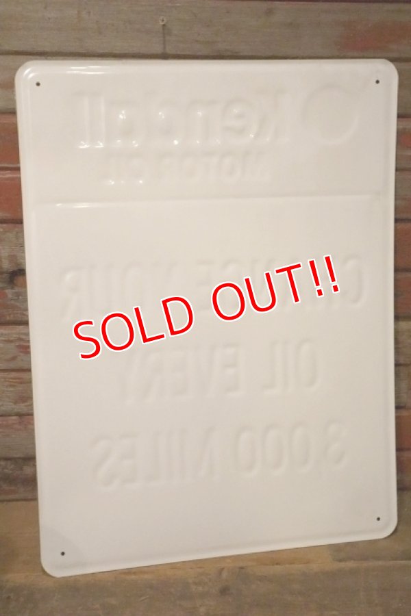 画像6: dp-231012-19 Kendall MOTOR OIL / 1980's Metal Sign "CHANGE YOUR OIL EVERY 3,000 MILES"