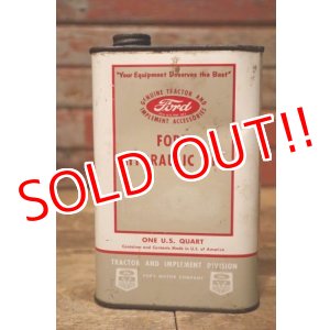 画像: dp-231012-10 Ford / 1960's-1970's FORD HYDRAULIC OIL ONE U.S. QUART CAN