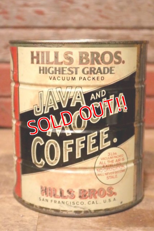 画像1: dp-231016-30 HILLS BROS. JAVA AND MOCHA COFFEE / Vintage Tin Can