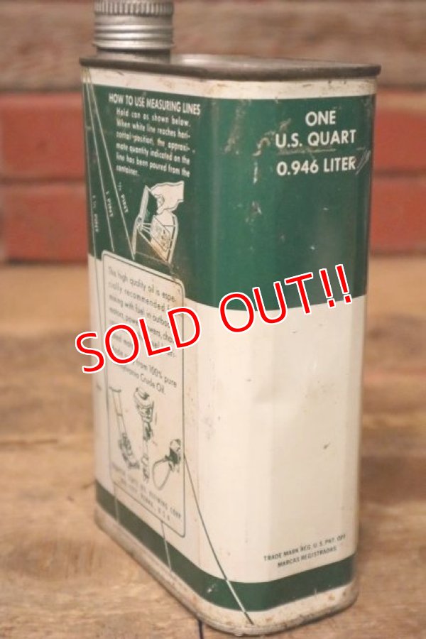 画像4: dp-231101-25 QUAKER STATE / DUPLEX OUTBOARD MOTOR OIL U.S. Quart Can