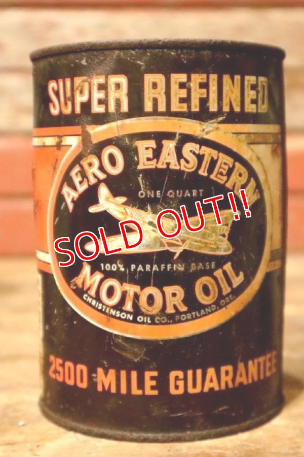 画像1: dp-231012-46 SUPER REFINED / AERO EASTERN MOTOR OIL One U.S. Quart Can