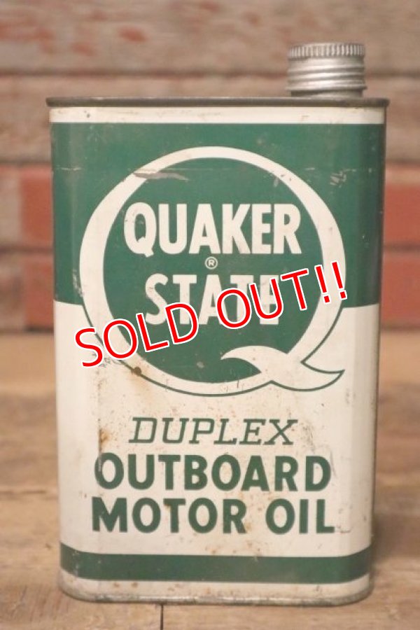 画像1: dp-231101-25 QUAKER STATE / DUPLEX OUTBOARD MOTOR OIL U.S. Quart Can