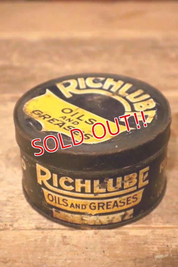 画像1: dp-231012-44 RICHFIELD OIL CO. / 1920's-1930's RICHLUBE OILS AND GREASES 1 LB CAN