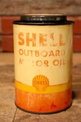 画像: dp-231012-60 SHELL / 1950's OUTBOARD MOTOR OIL SAE40 One Quart Can