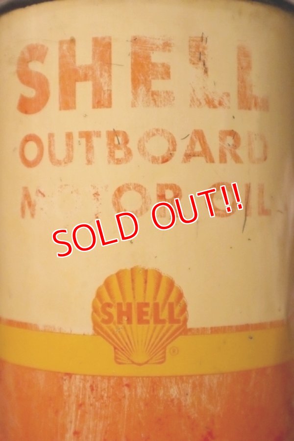 画像2: dp-231012-60 SHELL / 1950's OUTBOARD MOTOR OIL SAE40 One Quart Can
