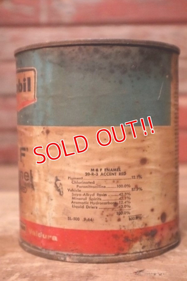 画像5: dp-231012-07 Mobil / 1960's M&F Enamel ACCCENT RED Can
