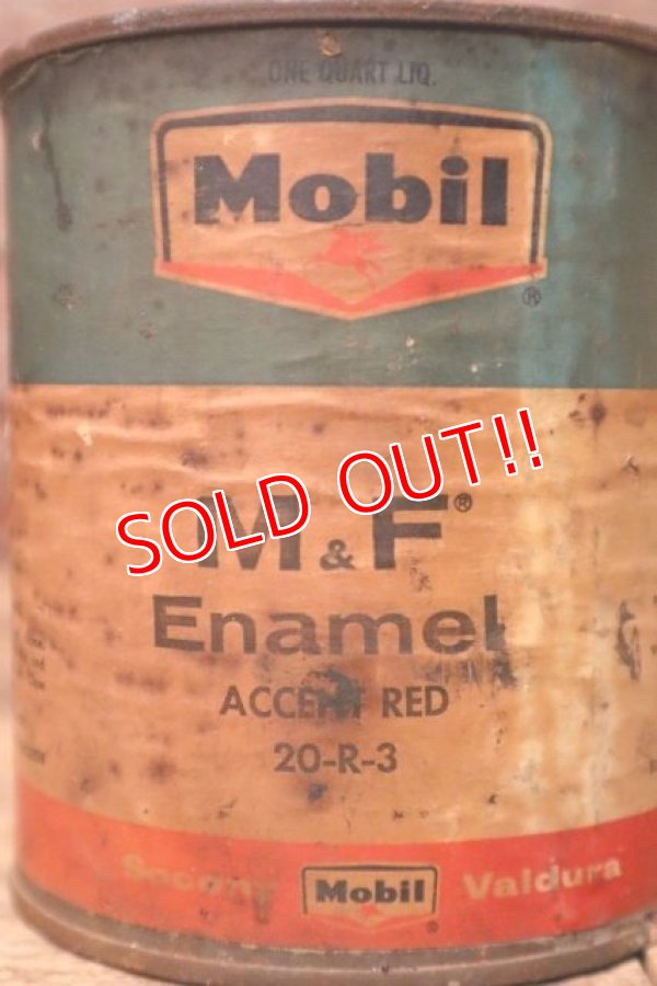 画像2: dp-231012-07 Mobil / 1960's M&F Enamel ACCCENT RED Can