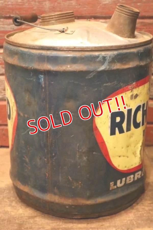 画像5: dp-231101-10 RICHFIELD / 1950's-1960's RICHLUBE MOTOR OIL U.S. FIVE GALLONS CAN