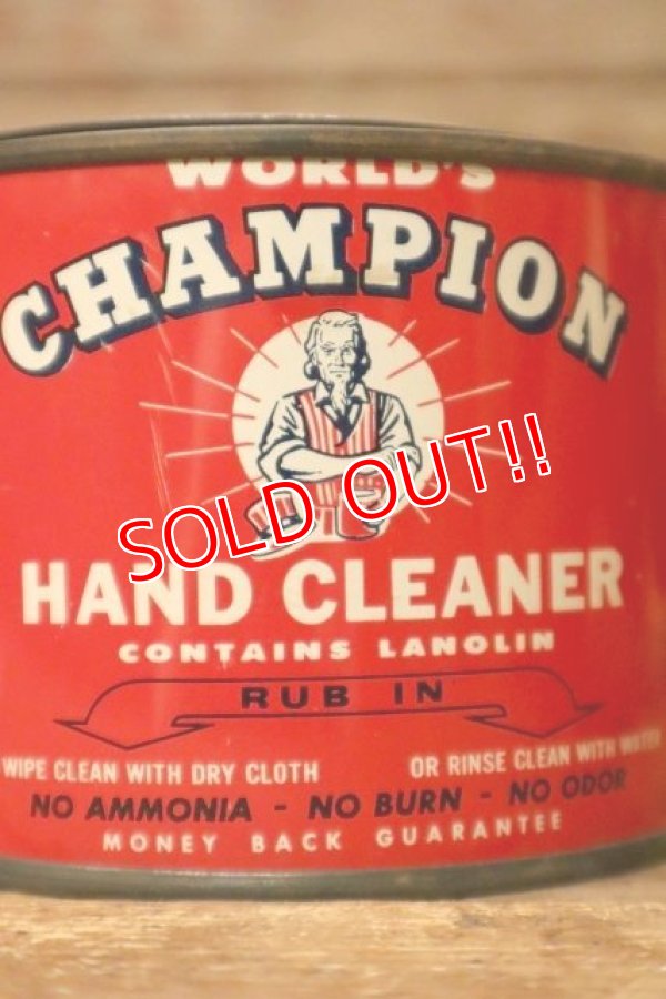 画像2: dp-231206-22 World's CHAMPION / HAND CLEANER Vintage Can