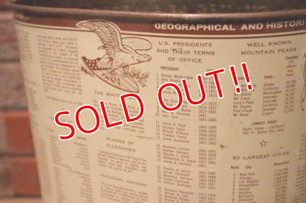 画像8: dp-231206-13 1960's〜United State of America Fifty State Relief Map Trash Box