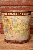 画像1: dp-231206-13 1960's〜United State of America Fifty State Relief Map Trash Box