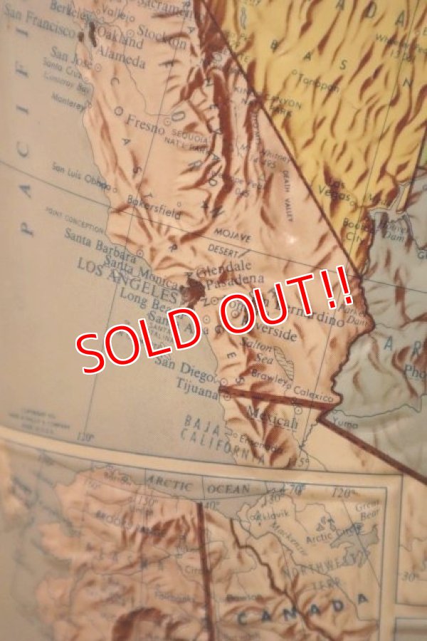 画像5: dp-231206-13 1960's〜United State of America Fifty State Relief Map Trash Box