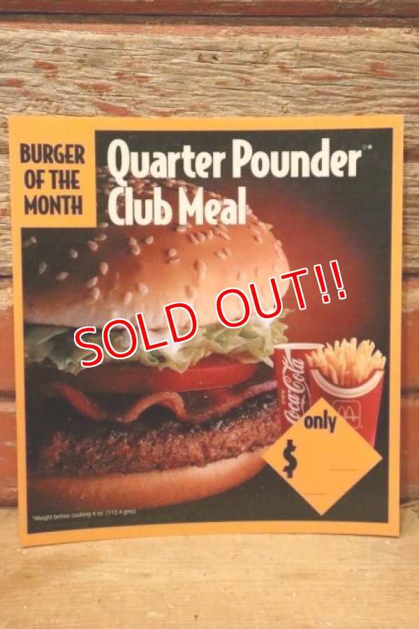 画像1: dp-230901-45 McDonald's / 1993 Translite "Quarter Pounder Club Meal"