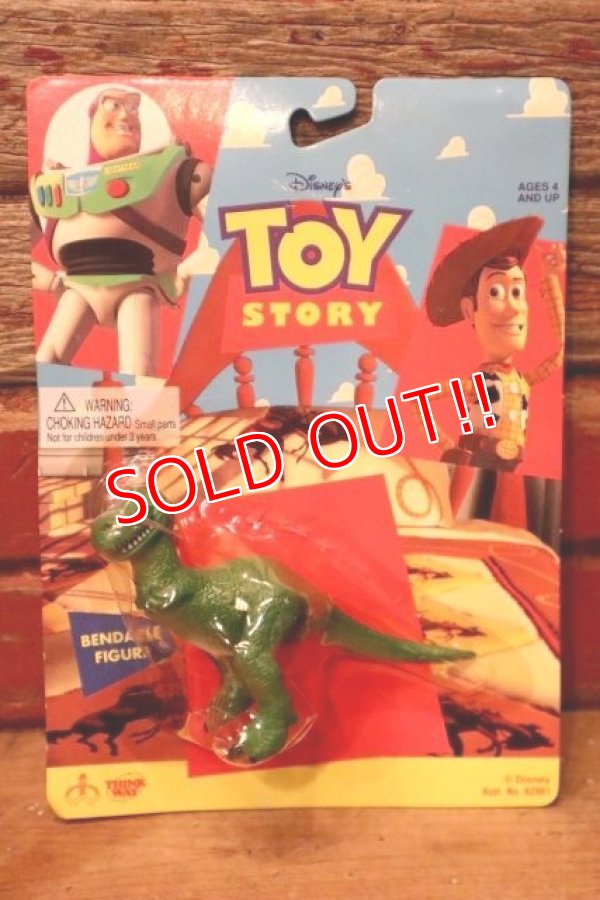 画像1: ct-231101-32 TOY STORY / THINKWAY 1990's Rex Bendable Figure