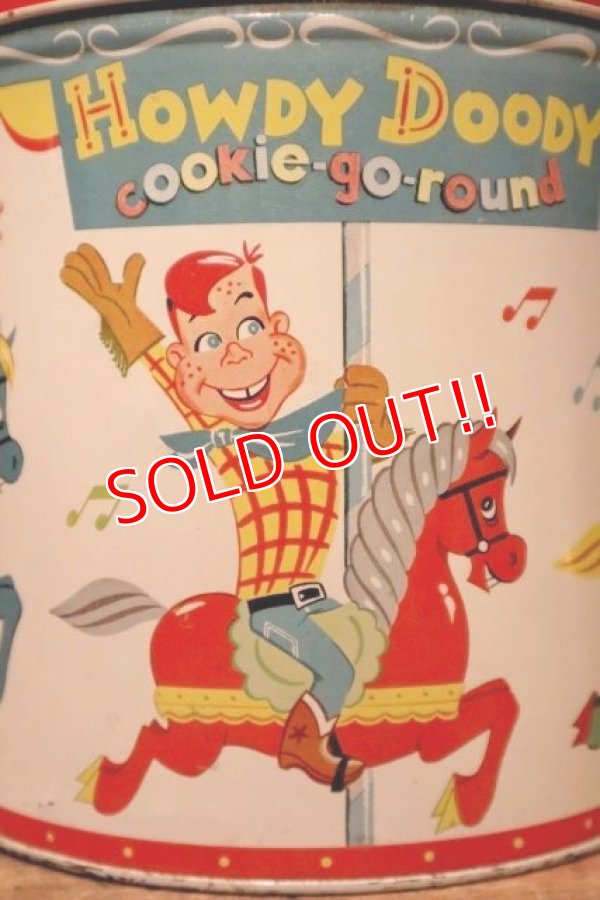 画像2: ct-231211-22 HOWDY DOODY / BLUE MAGIC 1950's cookie-go-around Tin Can