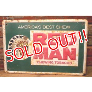 画像: dp-240101-01 RED MAN CHEWING TOBACCO / 1950's〜 Metal Sign