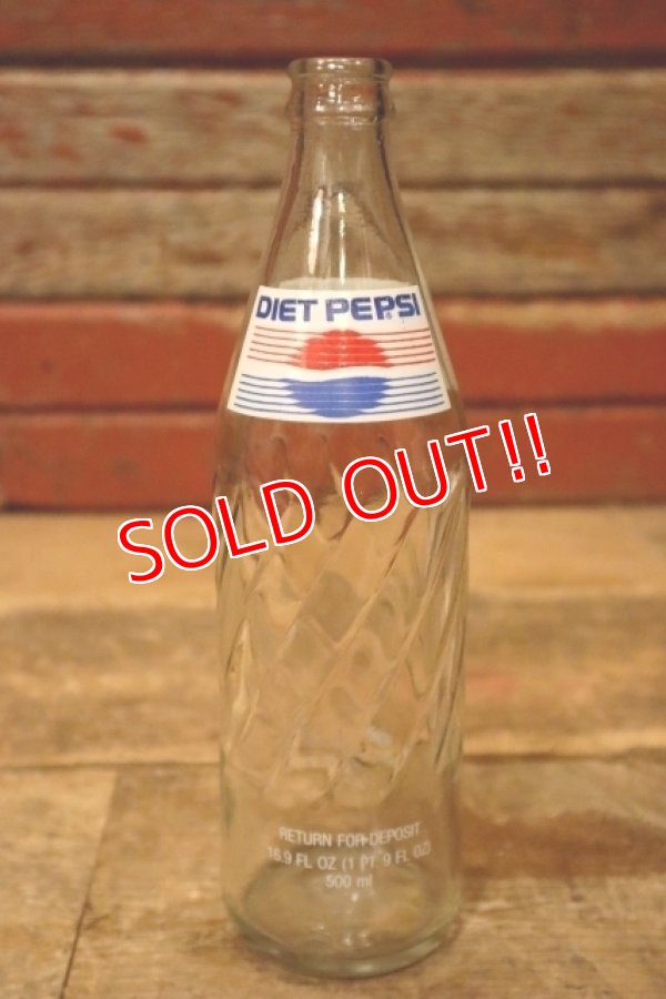 画像1: dp-240101-54 DIET PEPSI / 1980's 16.9 FL.OZ (500ml) Bottle