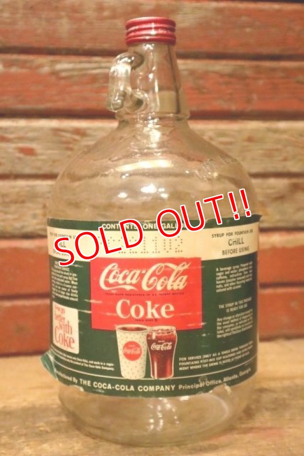画像1: dp-240101-10 Coca-Cola / 1960's Gallon Soda Fountain Syrup Jug Bottle