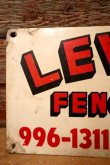 画像2: dp-240207-22 LEVINE FENCE CO. Metal Sign