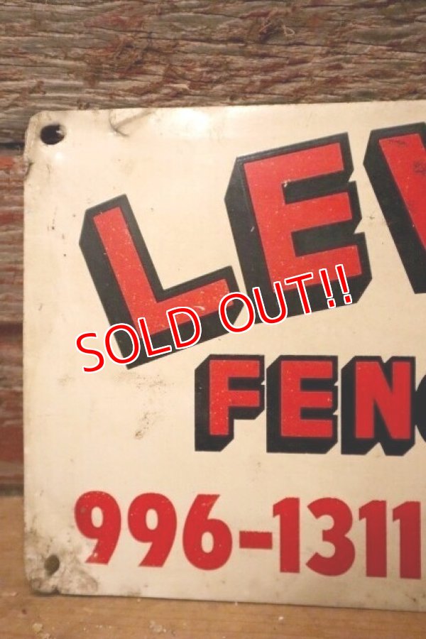 画像2: dp-240207-22 LEVINE FENCE CO. Metal Sign