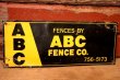 画像1: dp-240207-22 ABC FENCE CO. Metal Sign