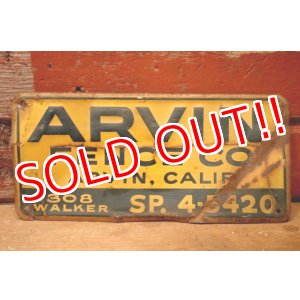 画像: dp-240207-22 ARVIN FENCE CO. Metal Sign