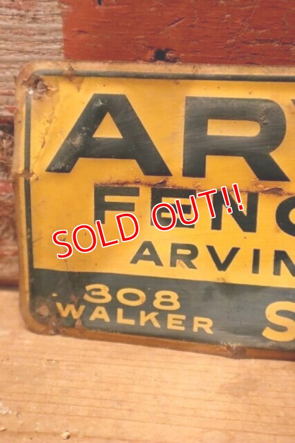 画像2: dp-240207-22 ARVIN FENCE CO. Metal Sign