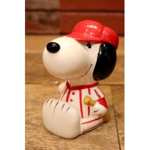 画像: ct-240214-02 Snoopy / Determined 1970's Ceramic Bank "Baseball"