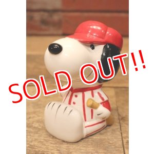 画像: ct-240214-02 Snoopy / Determined 1970's Ceramic Bank "Baseball"