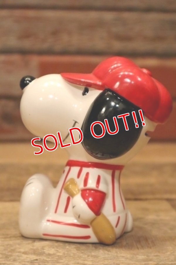 画像5: ct-240214-02 Snoopy / Determined 1970's Ceramic Bank "Baseball"