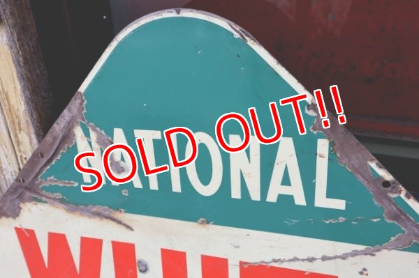 画像2: dp-240207-21 NATIONAL DEALER WHITE ROSE / 1950's Gas Station W-Sided Enamel Sign