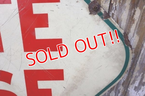 画像15: dp-240207-21 NATIONAL DEALER WHITE ROSE / 1950's Gas Station W-Sided Enamel Sign