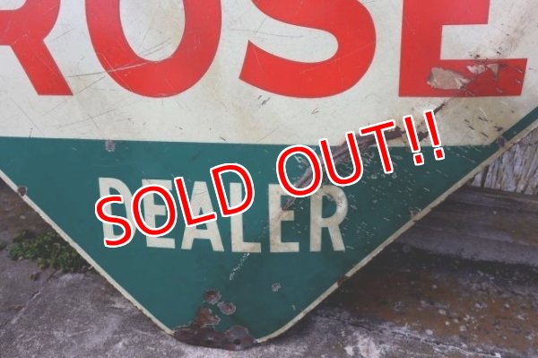 画像16: dp-240207-21 NATIONAL DEALER WHITE ROSE / 1950's Gas Station W-Sided Enamel Sign