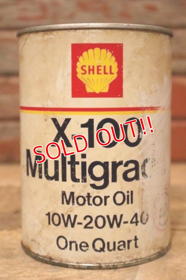 画像1: dp-240207-18 SHELL / X-100 Multigrade U.S. One Quart Motor Oil Can