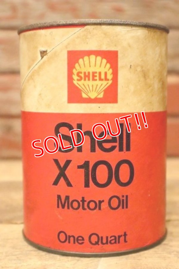 画像1: dp-240207-18 SHELL / X-100 U.S. One Quart Motor Oil Can