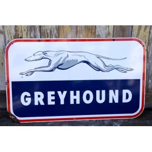 画像: dp-240301-03 GREYHOUND / 1950's W-sided Porcelain Sign