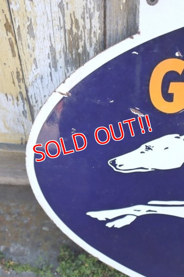画像2: dp-240301-02 GREYHOUND / 1950's W-sided Porcelain Sign