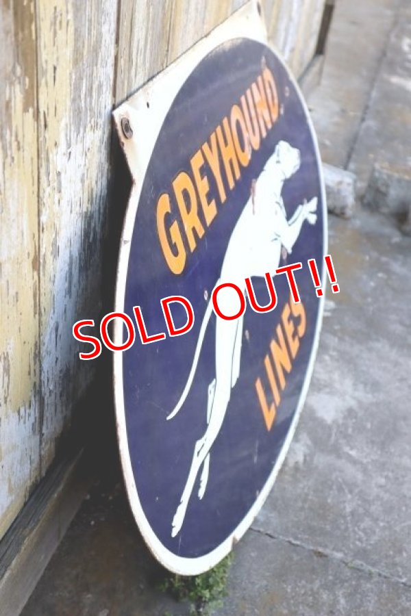 画像14: dp-240301-02 GREYHOUND / 1950's W-sided Porcelain Sign