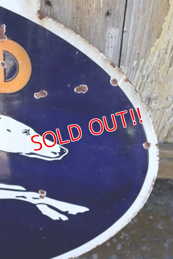 画像9: dp-240301-02 GREYHOUND / 1950's W-sided Porcelain Sign
