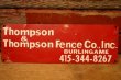 画像1: dp-240207-22 Thompson & Thompson Fence Co., Inc. Metal Sign