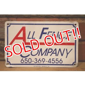 画像: dp-240207-22 ALL FENCE COMPANY Metal Sign
