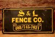 画像1: dp-240207-22 S & L FENCE Metal Sign