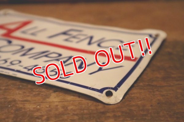 画像4: dp-240207-22 ALL FENCE COMPANY Metal Sign