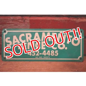 画像: dp-240207-22 SACRAMENT FENCE CO. Metal Sign