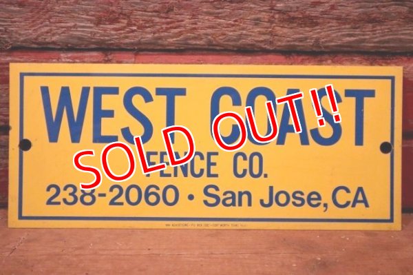 画像1: dp-240207-22 WEST COAST FENCE CO. Metal Sign