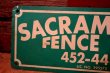 画像2: dp-240207-22 SACRAMENT FENCE CO. Metal Sign