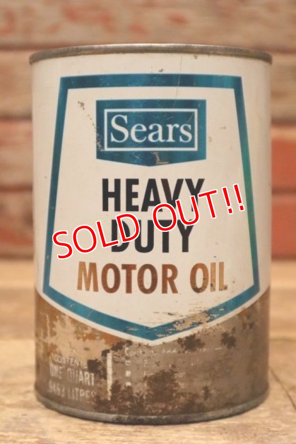 画像1: dp-240207-18 Sears / HEAVY DUTY MOTOR OIL One U.S. Quart Can