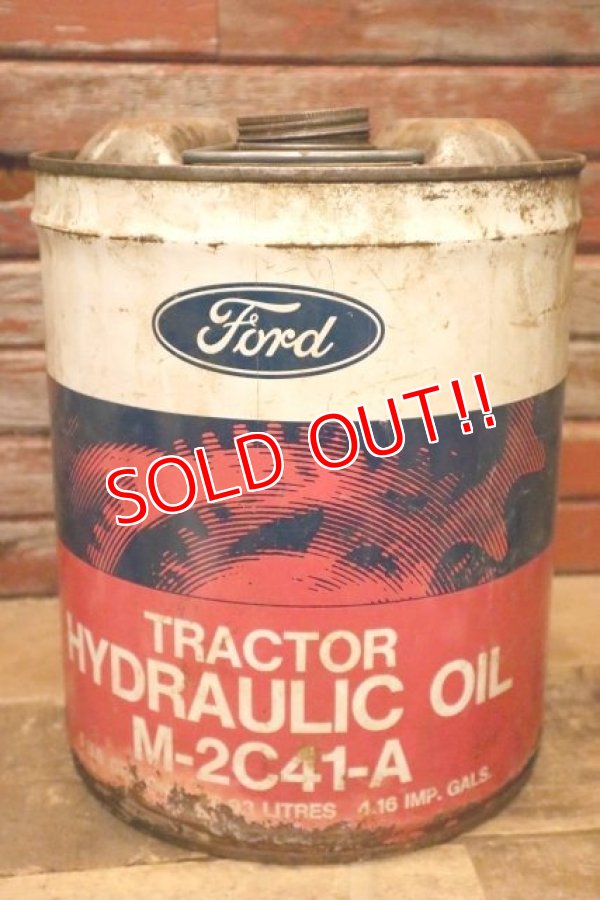 画像1: dp-240301-24 Ford TRACTOR HYDRAULICOIL / 1970's 5 U.S.GALLONS CAN