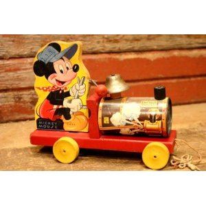 画像: ct-240301-30 Mickey Mouse / Fisher-Price Toys 1940's-1950's Choo Choo Train Pull Toy #485